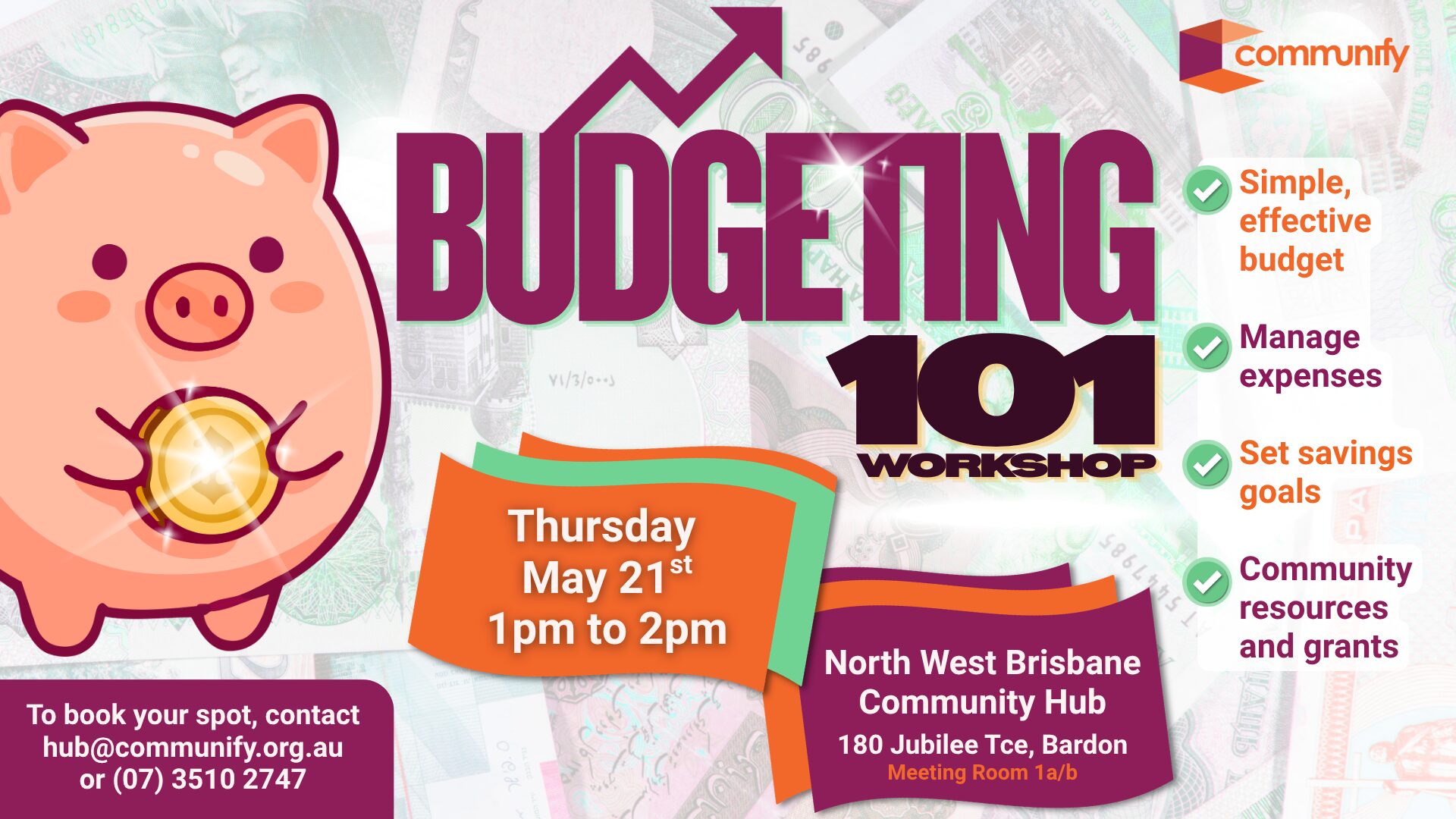 Budgeting 101 Workshop at Bardon - May 2026