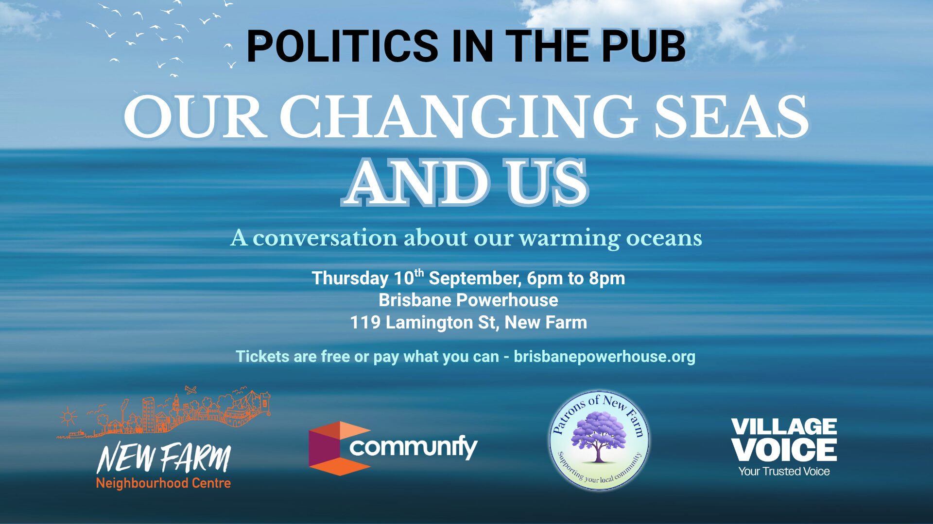 Politics in the Pub: Our Changing Seas and Us (Banner)