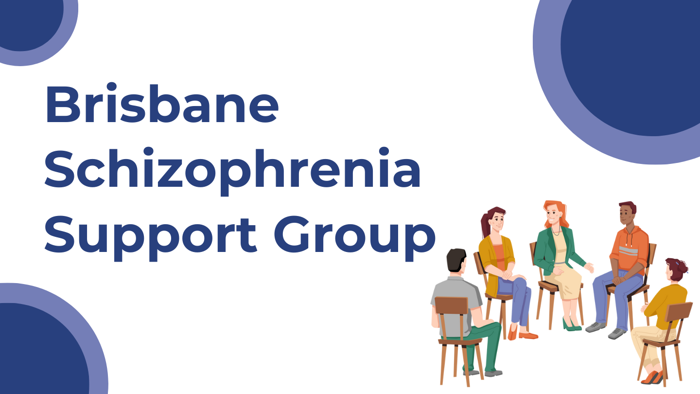 Illustration of a support group meeting for schizophrenia in Brisbane, featuring a diverse group of individuals. The group is seated in a circle, promoting a supportive environment.