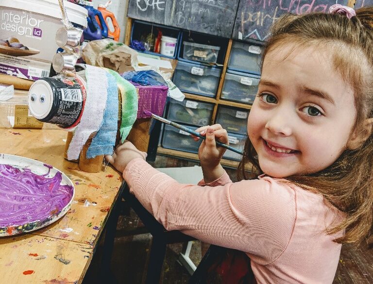 Child doing crafts