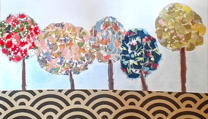 Colourful artwork of trees